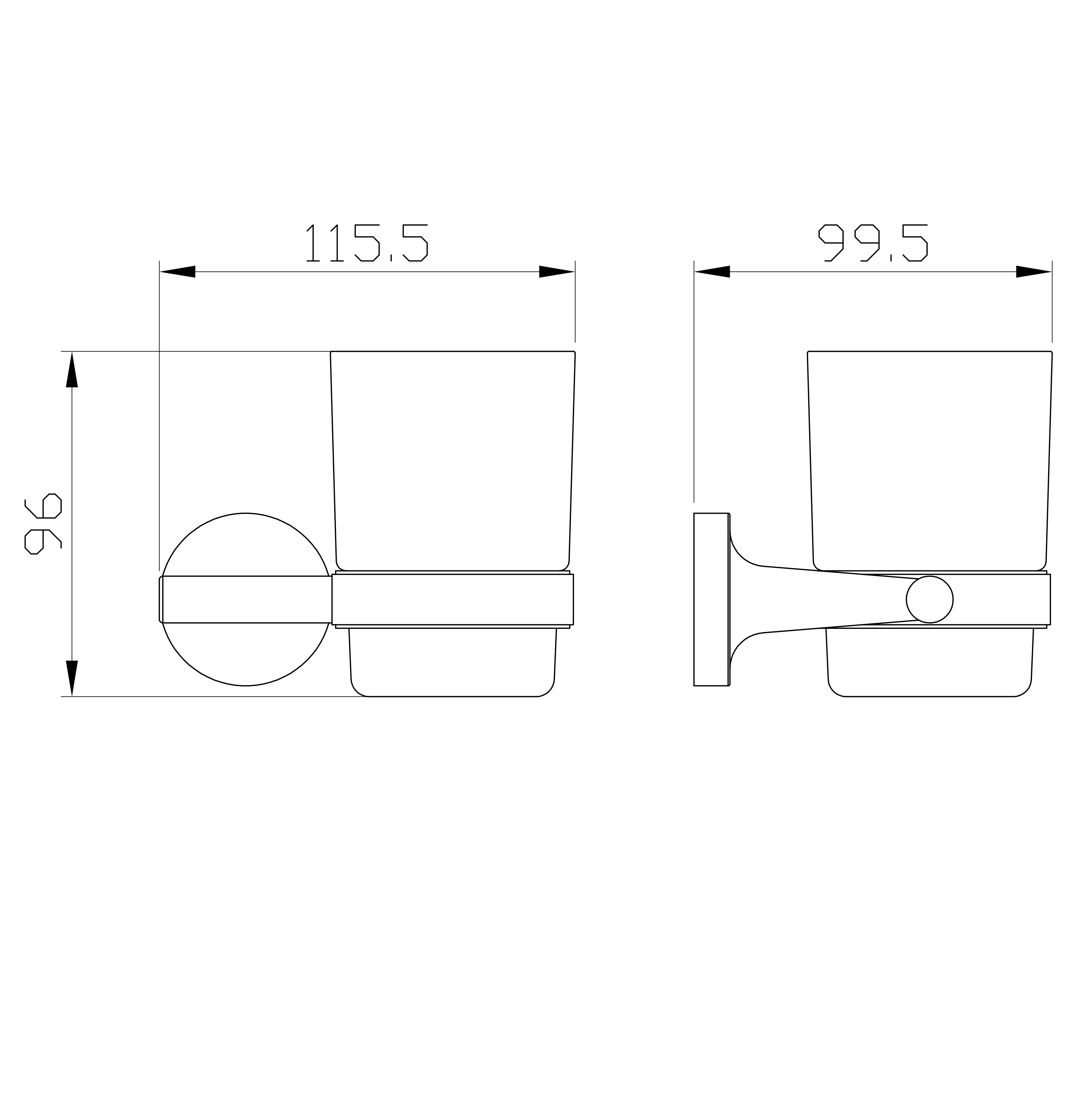 Стакан для зубных щеток с держателем WONZON & WOGHAND SIMPLE, Хром WW-6521