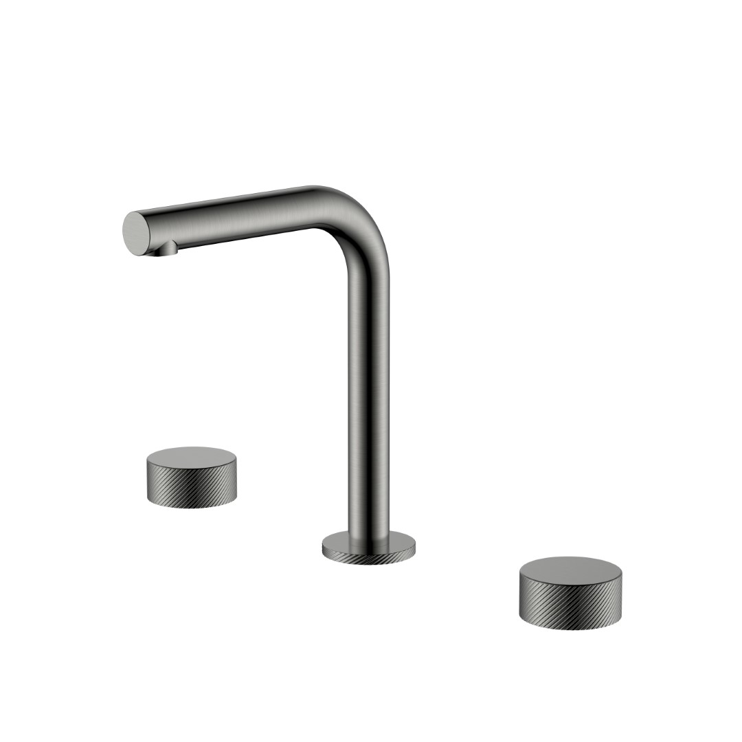 Смеситель на столешницу Boheme STICK SPIRALE на 3 отв. Gun Metal 152-GM.4