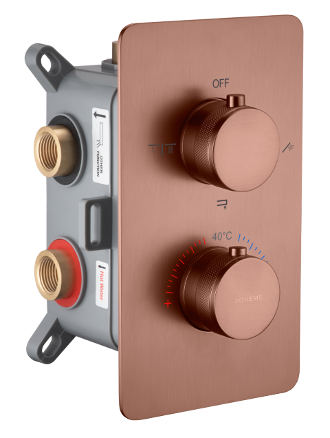 Смеситель встроенный с термостатом 3-х проходной Boheme CELL BRUSHED BRONZE 134-3-BRB