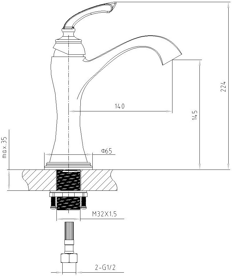 Смеситель для раковины Timo Unari 7501/04F