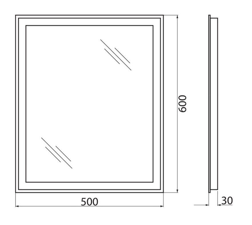 Зеркало BelBagno SPC-GRT 50х60 с сенсорным выключателем