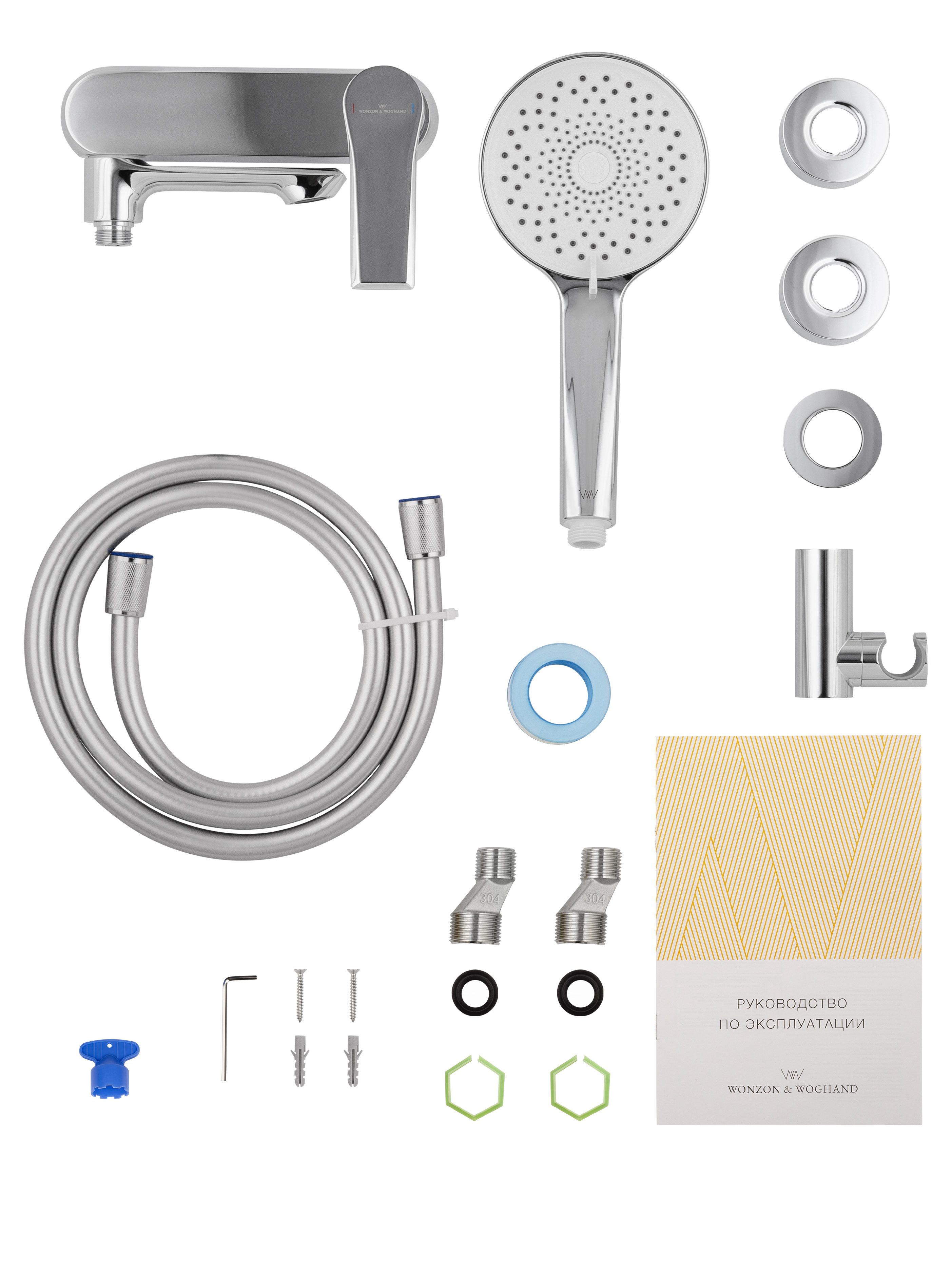 Смеситель для ванны с душем WONZON & WOGHAND BRILLIANT, Хром WW-88037079-CR