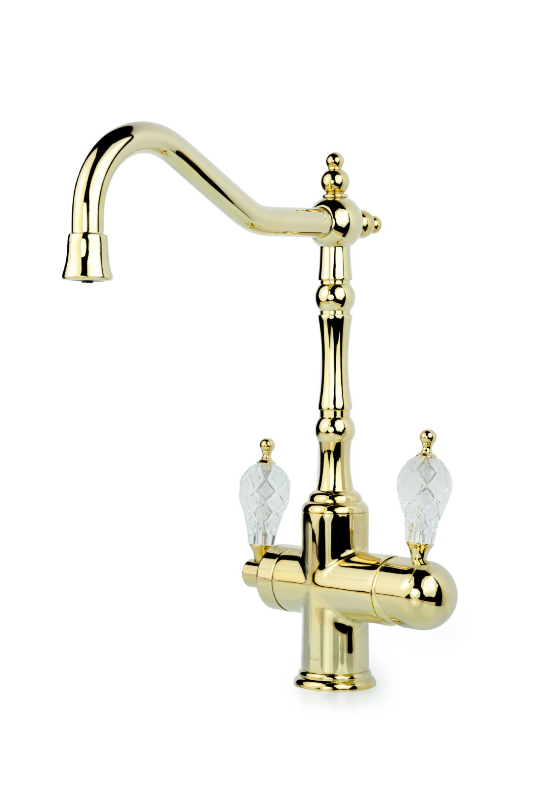 Смеситель для кухни с краном Boheme TRADIZIONALE ORO с ручкой CRYSTAL 112-CRST