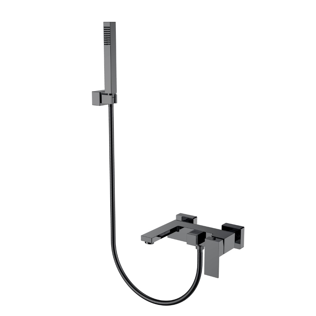 Смеситель для ванны с душем Boheme Qubic Shine Gun Metal 473-SGM