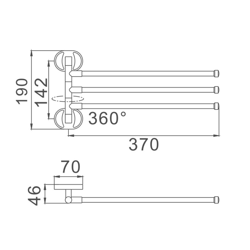 Полотенцедержатель Haiba HB1913, хром