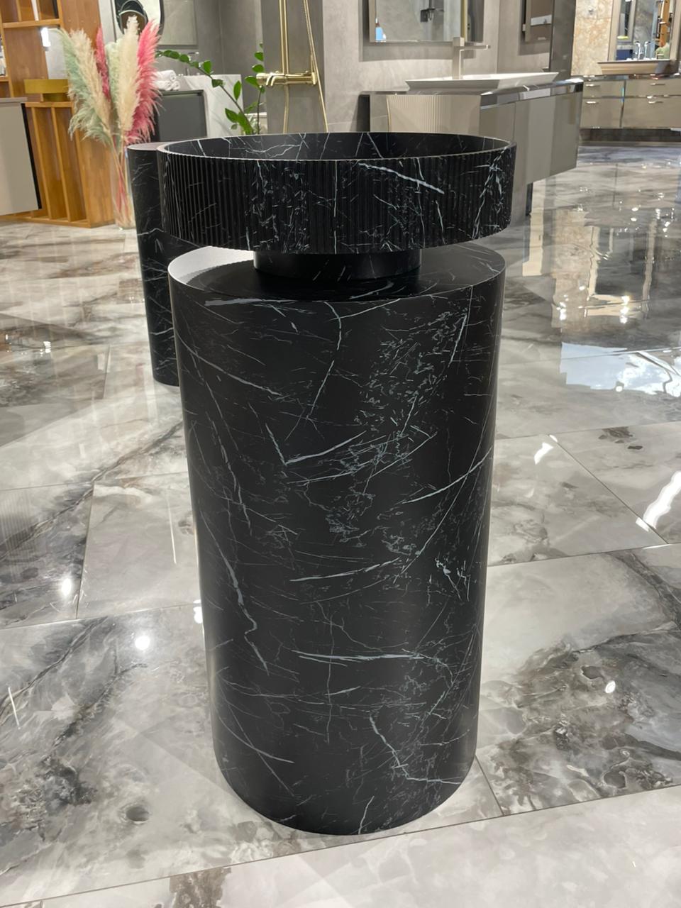 Пьедестал для раковины Armadi Art SOLE Corian 400*720 Nero Marquina 801/40-Base-NM