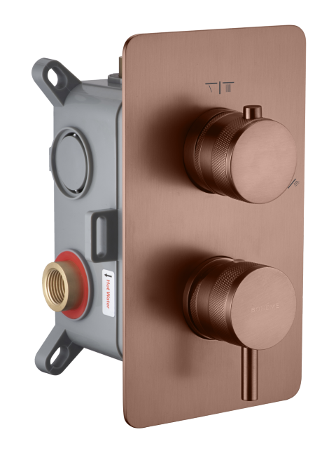 Смеситель встроенный однорычажный 2-х проходной Boheme CELL BRUSHED BRONZE 135-2-BRB