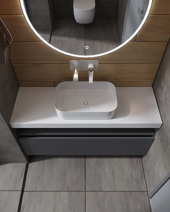 Ящик под столешницу 120см АНТРАЦИТ глянец Armadi Art VALLESSI UNO-S 897-120-A glossy