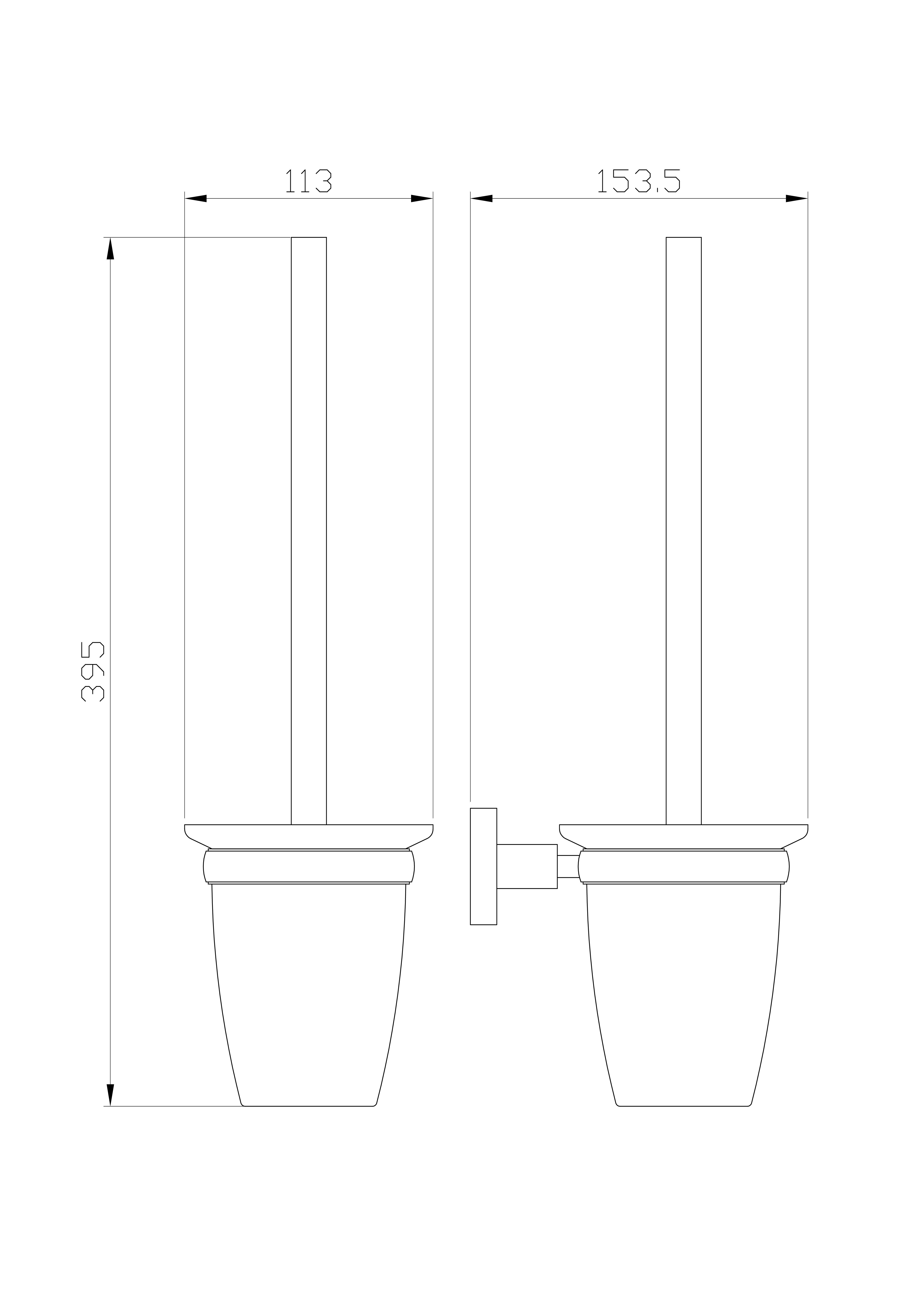 Туалетный ершик в комплекте WONZON & WOGHAND EASY, Хром WW-8129