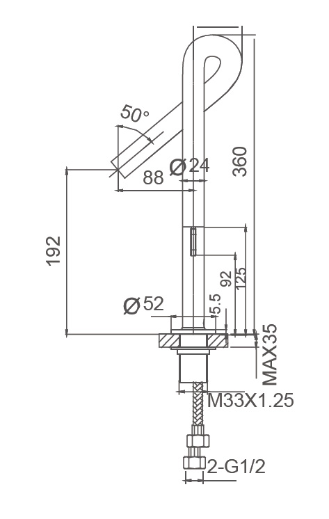 Смеситель для раковины WONZON & WOGHAND LOOP, Черный матовый WW-112-00-508