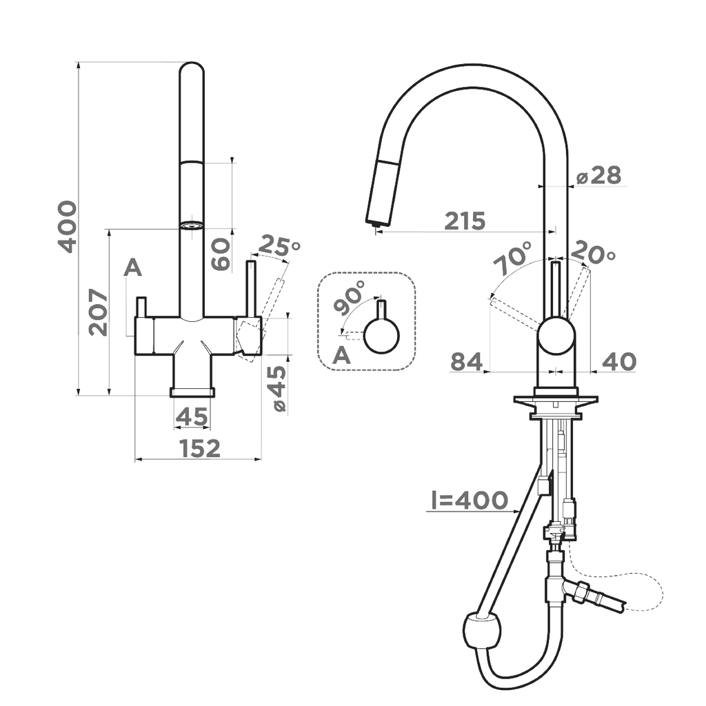 Смеситель Omoikiri Akita-S-BN 4994302 для кухни