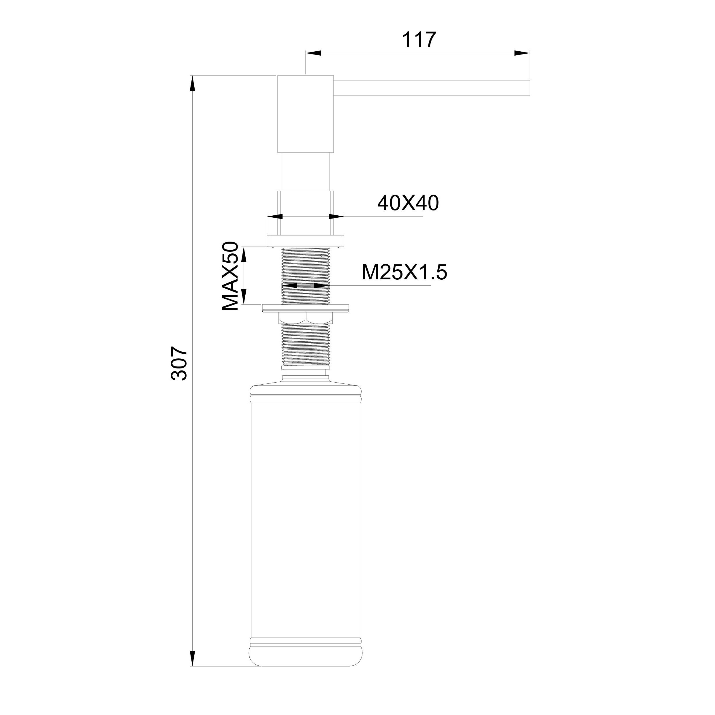 Дозатор мыла WONZON & WOGHAND, Черный матовый WW-88SD01-MB