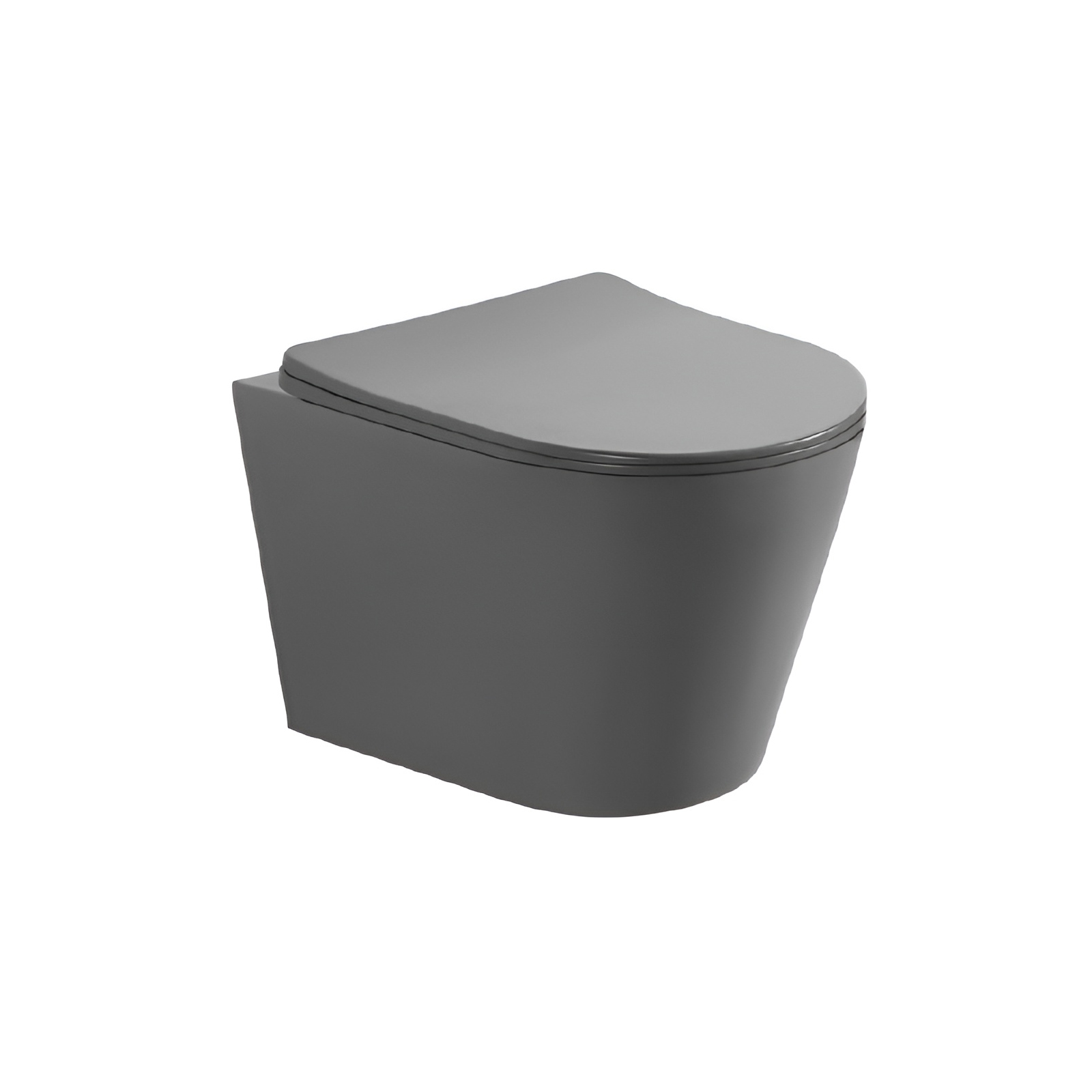 Унитаз подвесной безободковый Aquatek Вега AQ1905-MG с сиденьем Soft Close серый матовый