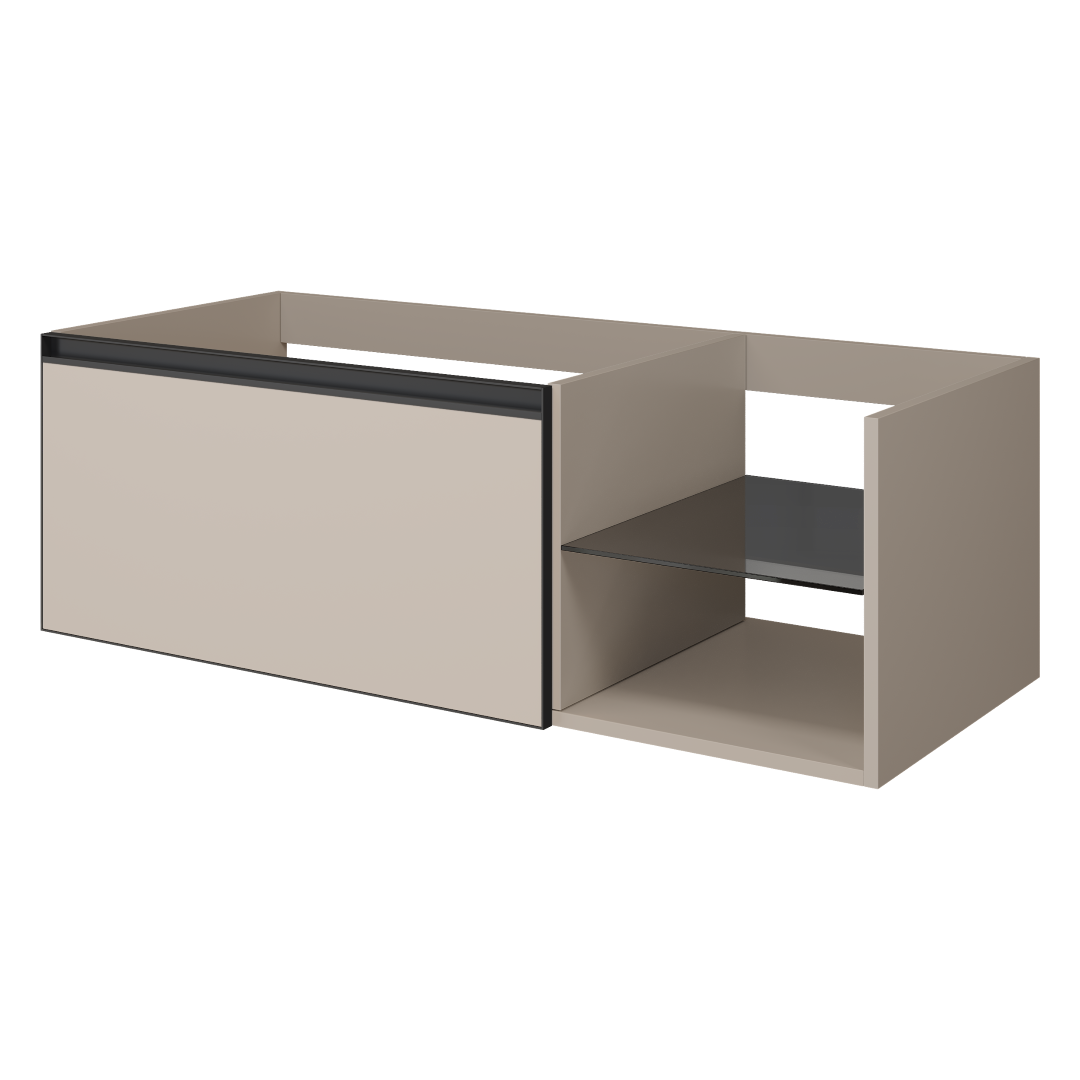 Armadi Art QUATRO 6 120см (80+40) тумба DAPHNE профиль ANTHRACITE c подсветкой 790-M6-120-D-A-LED