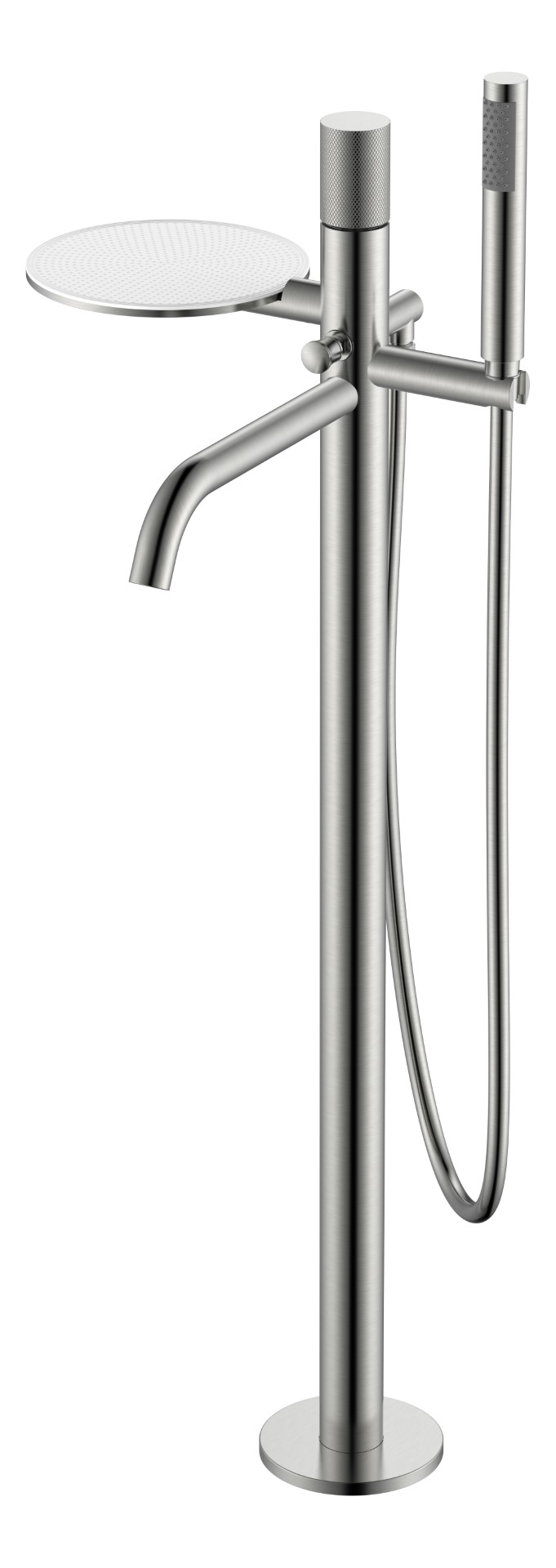 Смеситель Boheme STICK напольный Nickel Brush c ручкой TOUCH 129-NB.2