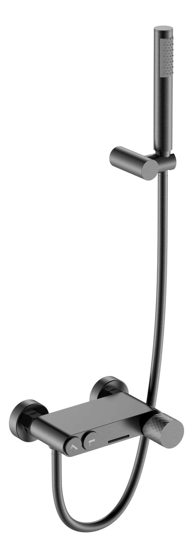 Смеситель Boheme STICK для ванны Gun Metall c ручкой DIAMOND 123-GM