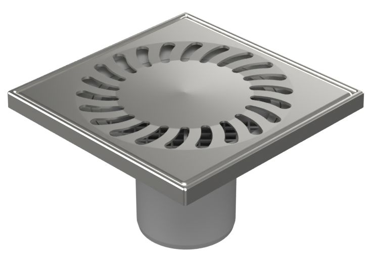 Трап для пола ALPEN-MCH 321 N DN50/84 решётка нерж. сталь 150x150