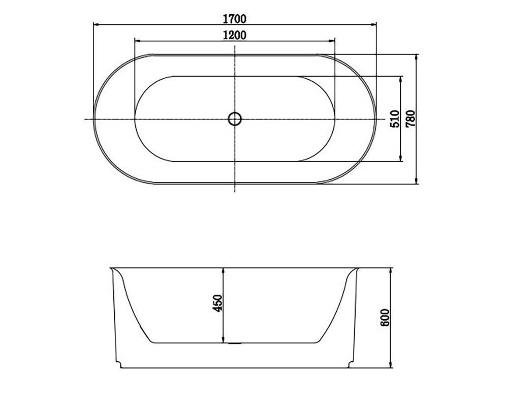 Акриловая ванна Aquatek Модена AQ-1163778 170х78 см