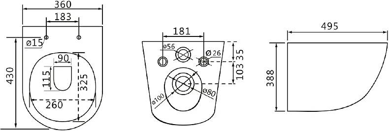 Унитаз подвесной ALPEN GLORIA Tornado PRO (3 level) ALP2440116