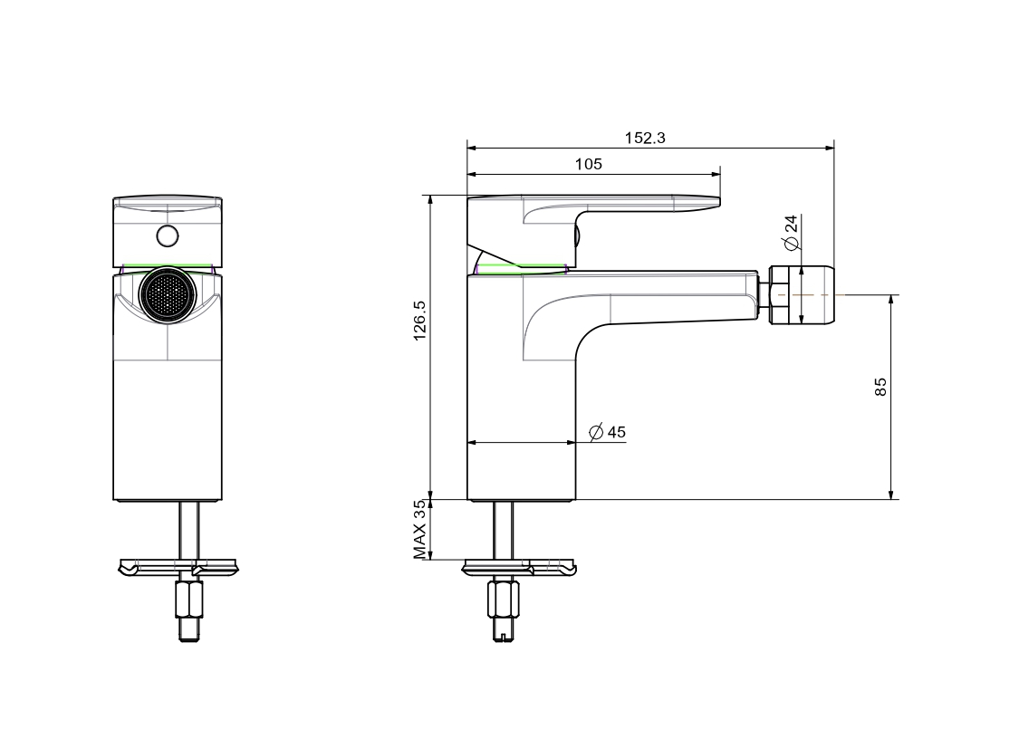 Смеситель Aquatek Ника AQ1818CR для биде