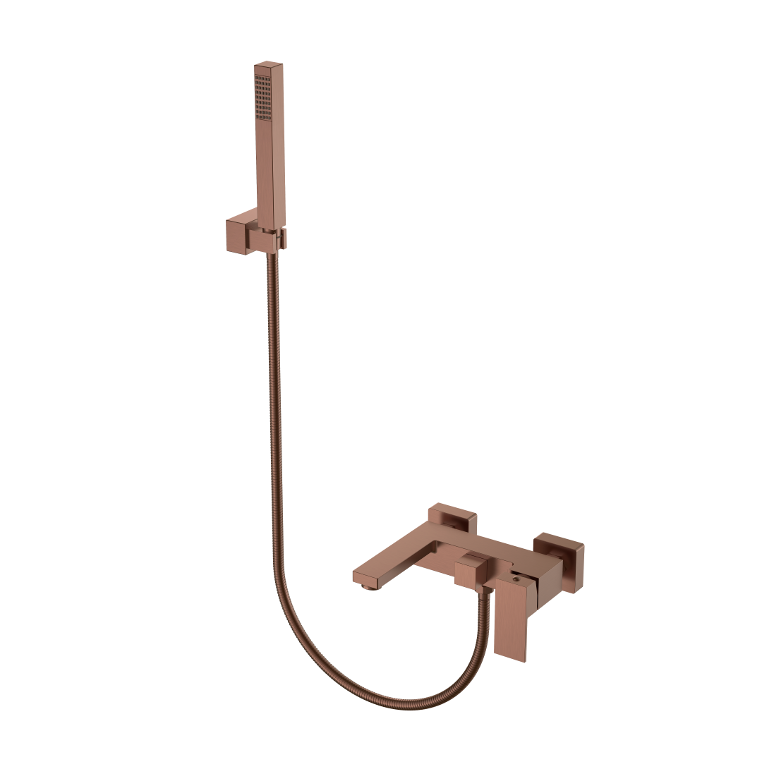 Смеситель для ванны с душем Boheme Qubic Brushed Bronze 473-BRB