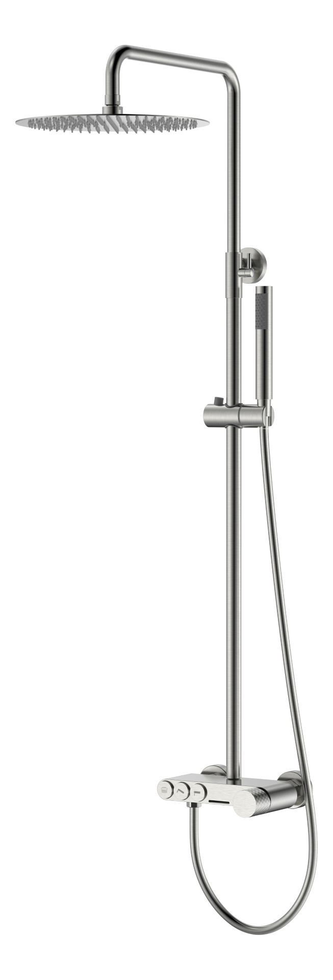 Стойка для душа Boheme STICK Nikel Brush c ручкой DIAMOND 128-NB