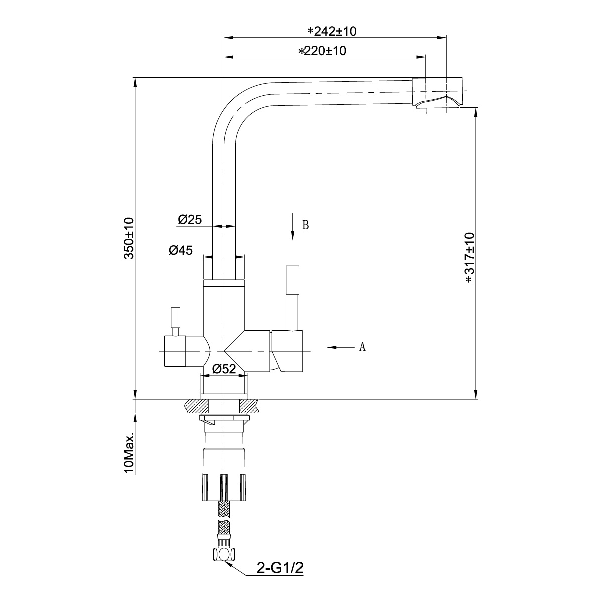 Смеситель Lemark Expert LM5061S для кухни  с подключением к фильтру с питьевой водой