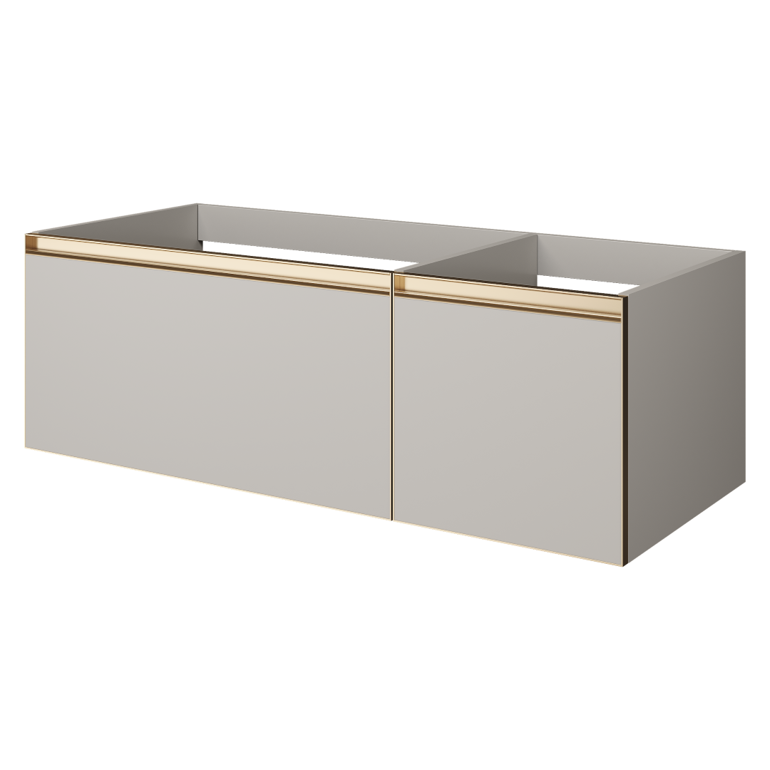 Armadi Art QUATRO 2 120см (80+40) тумба CASHMERE профиль MATT GOLD 790-M2-120-CM-MG
