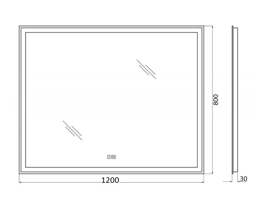 Зеркало BelBagno SPC-GRT 120х80 с сенсорным выключателем и подогревом