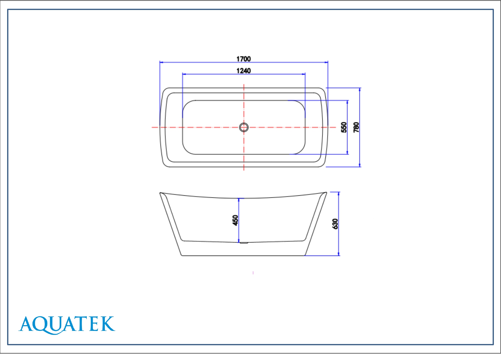 Акриловая ванна Aquatek Верса AQ-4777 170х78 см