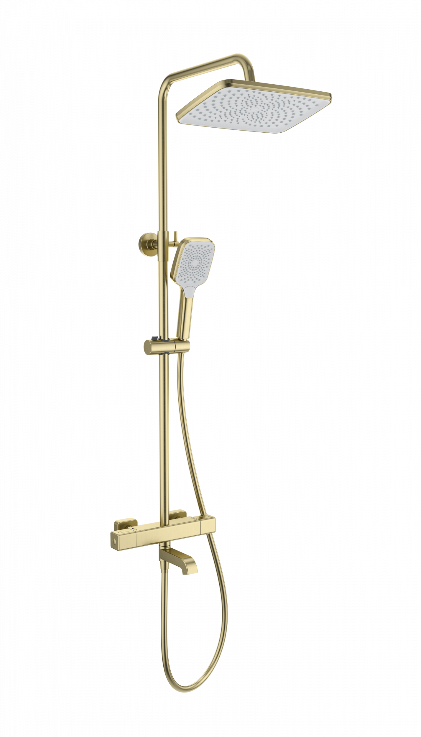 Душевая система с термостатом WONZON & WOGHAND STAY 2, Брашированное золото WW-B3016-T1-BG