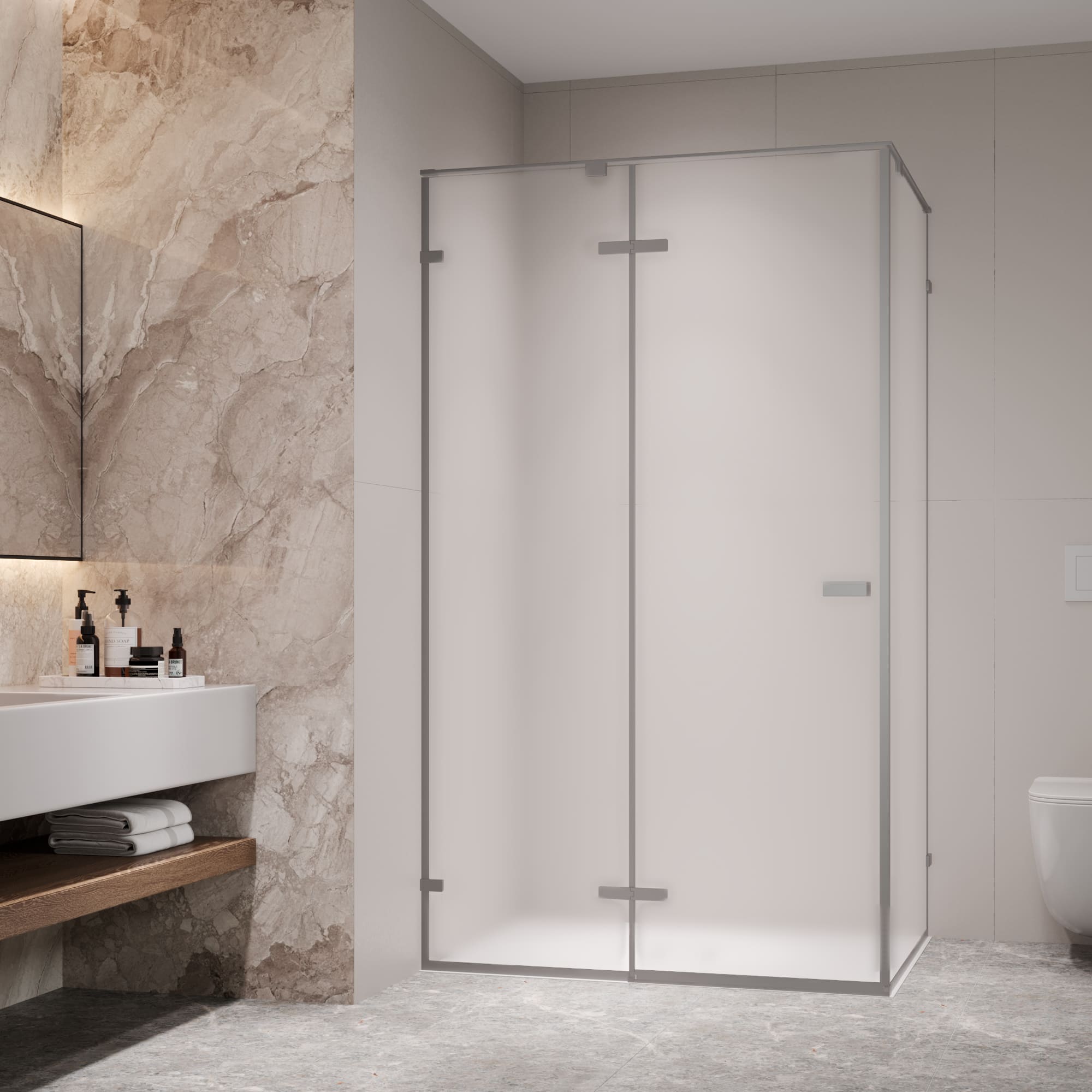 Душевой уголок RGW SV-040Gr 80х120 с распашной дверью матовое