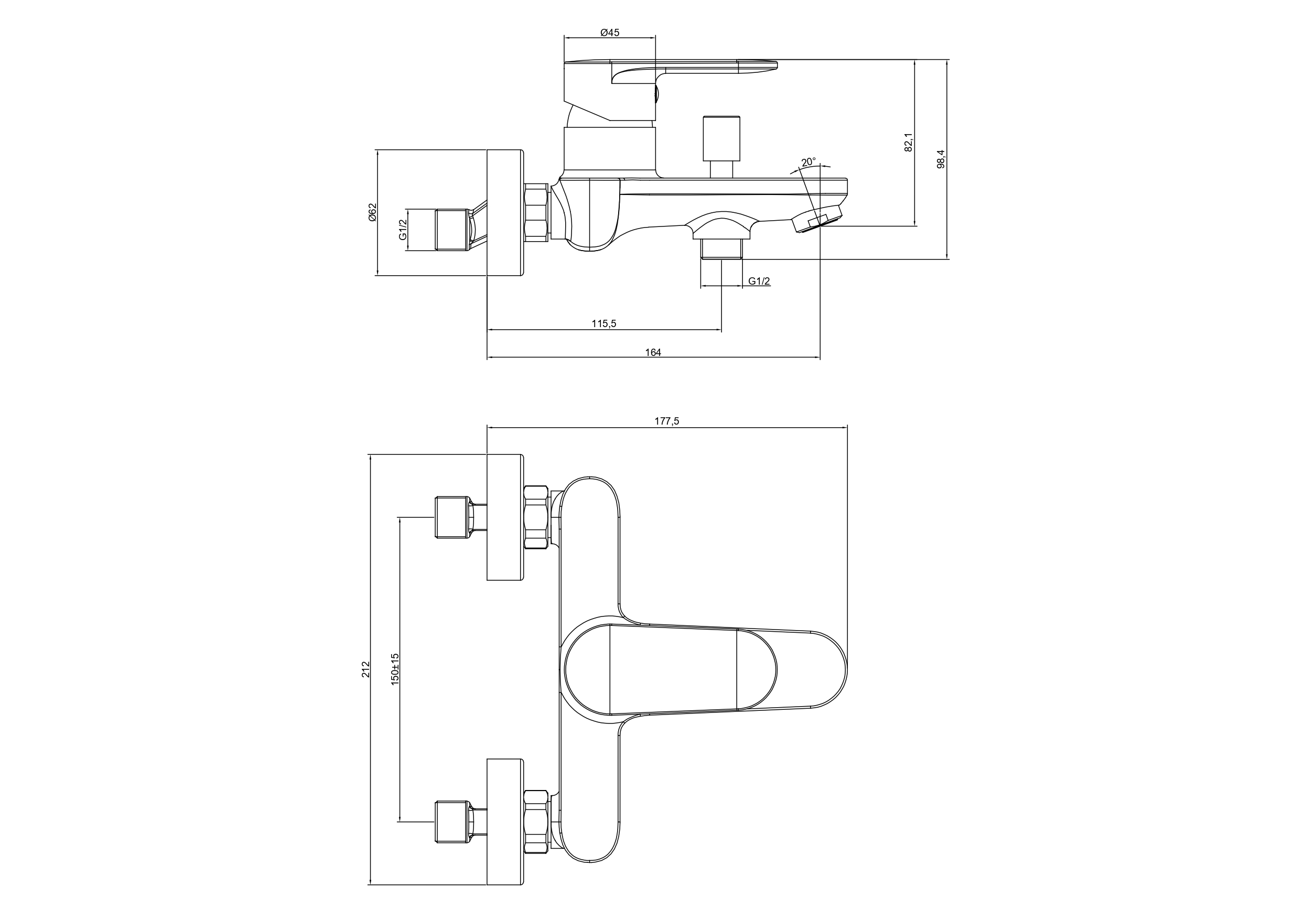 Смеситель Aquatek Ника AQ1840CR для ванны