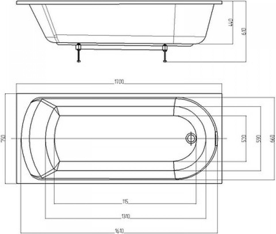Акриловая ванна Aquatek Ника NIK170-0000001 170х75 см