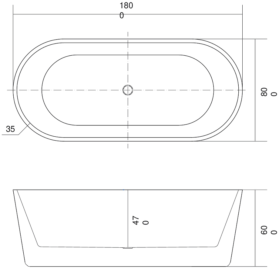 Акриловая ванна Aquatek ОВО AQ-99880 180х80 см