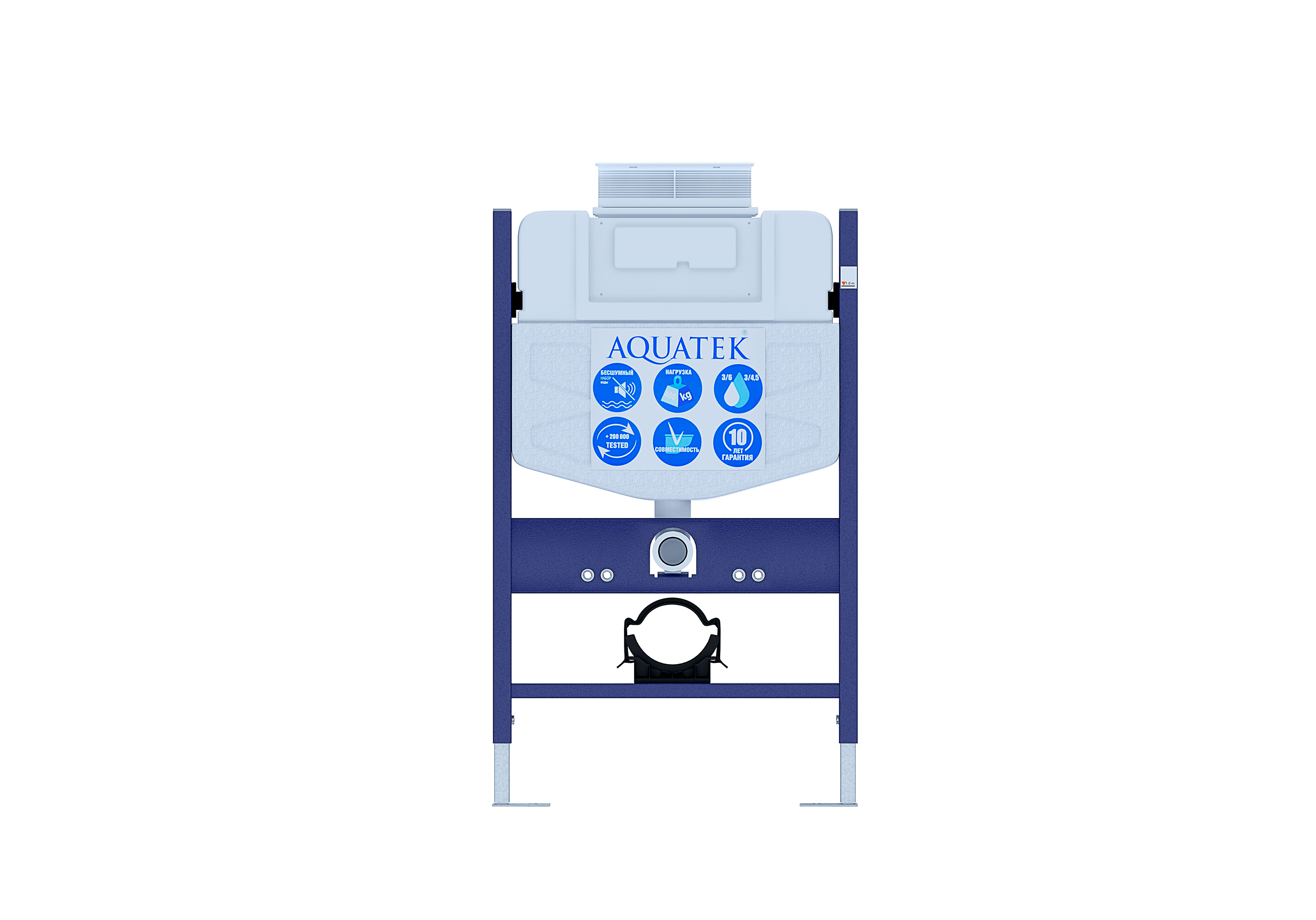 Инсталляция для подвесного унитаза с верхней кнопкой смыва Aquatek INS-0000018 , 800*500*150 мм