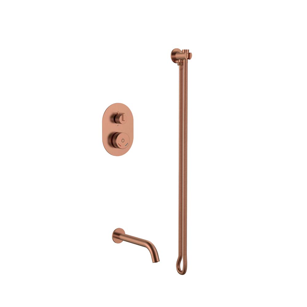 Смеситель встроенный + излив + держатель лейки + шланг Boheme TECH Copper Brushed 154-CB