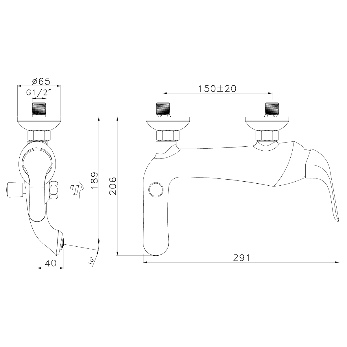 Смеситель Lemark Swan LM5402BGC для ванны