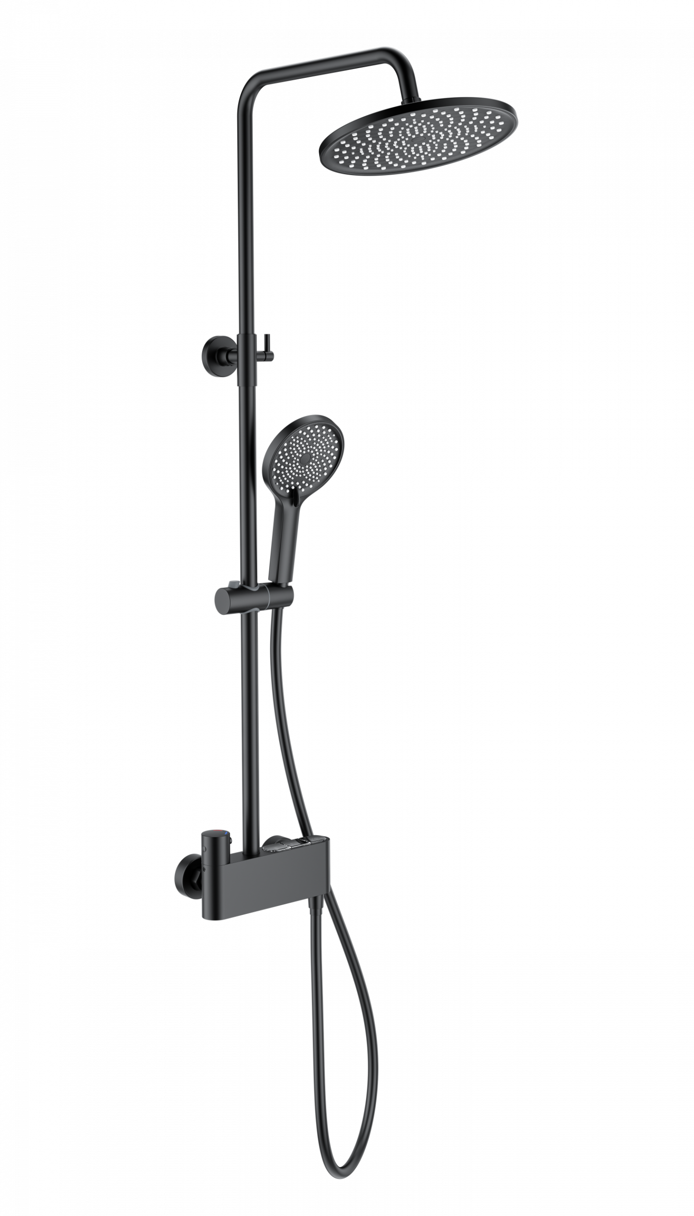 Душевая система с термостатом WONZON & WOGHAND MUSE Corno, Черный матовый WW-B3110-MB