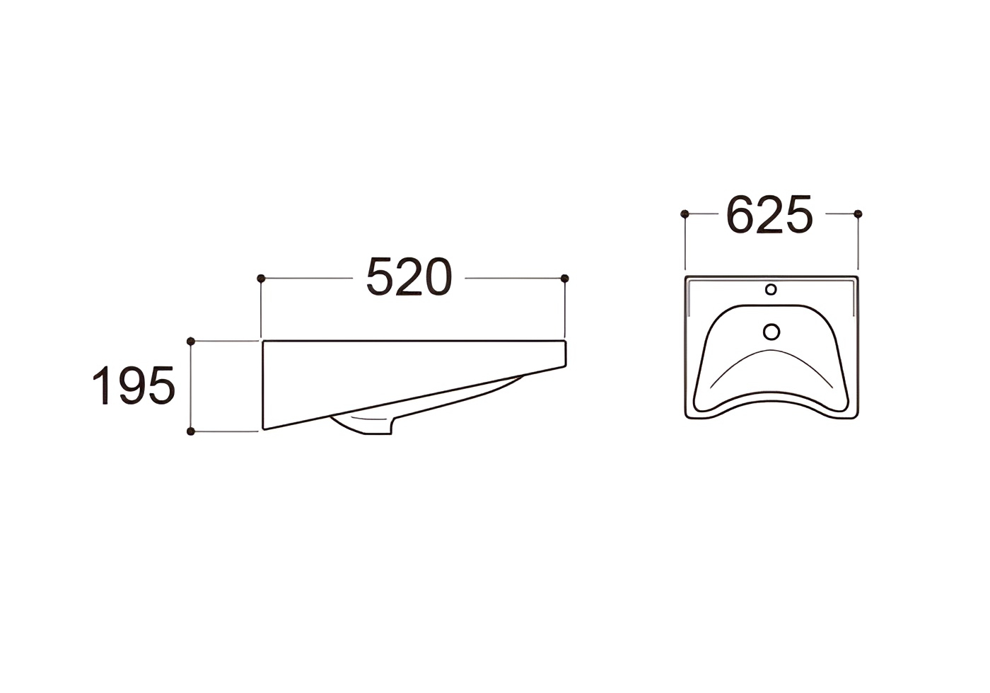 Раковина подвесная Aquatek AQ2211-00 для людей с ограниченными возможностями
