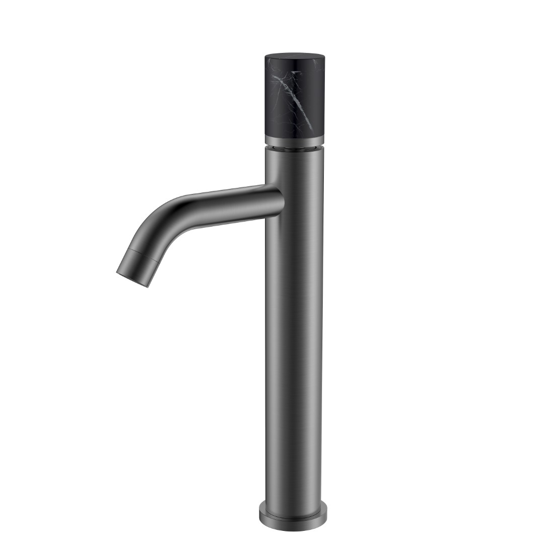Смеситель Boheme STICK для умыв.выс.GUN METAL MRAMOR BLACK (комплект) 122-GM-MR-B
