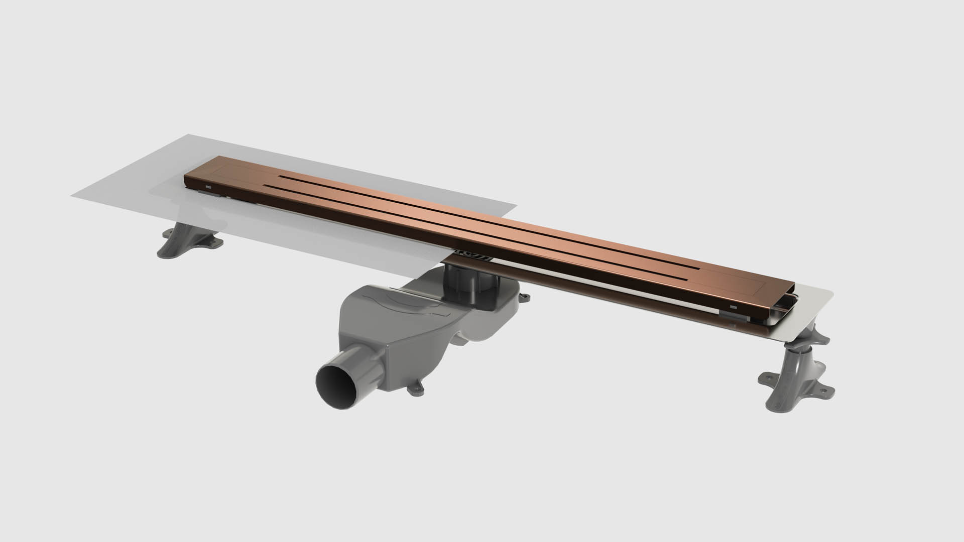 Душевой лоток Boheme Premium Trendy 80см, нерж.сталь COPPER BRUSHED 983-80-CB
