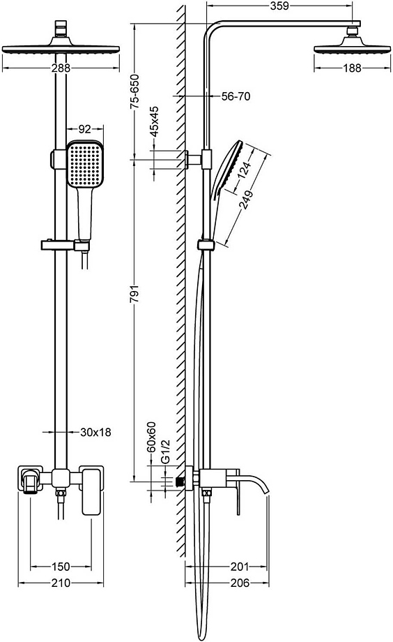 Душевая система Timo Selene SX-1013/03