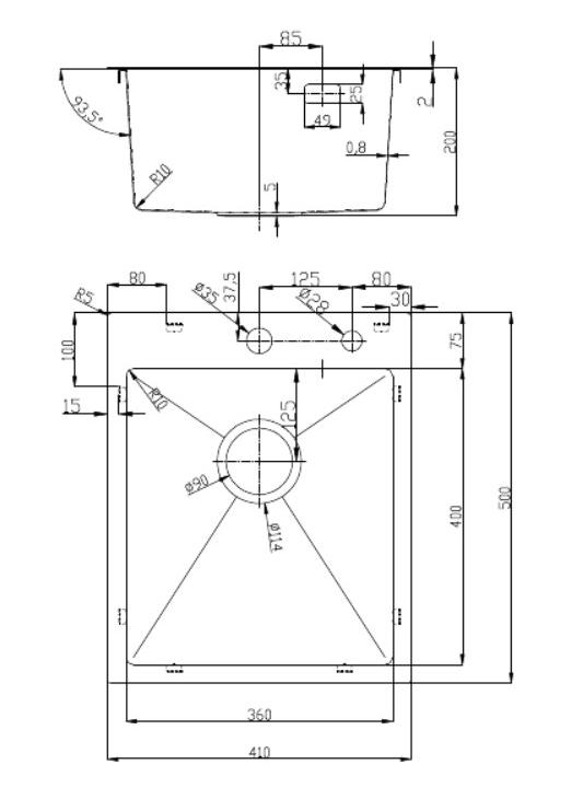 Мойка встраиваемая D&K DKS415006, в комплекте с сифоном, корзиной, дозатором