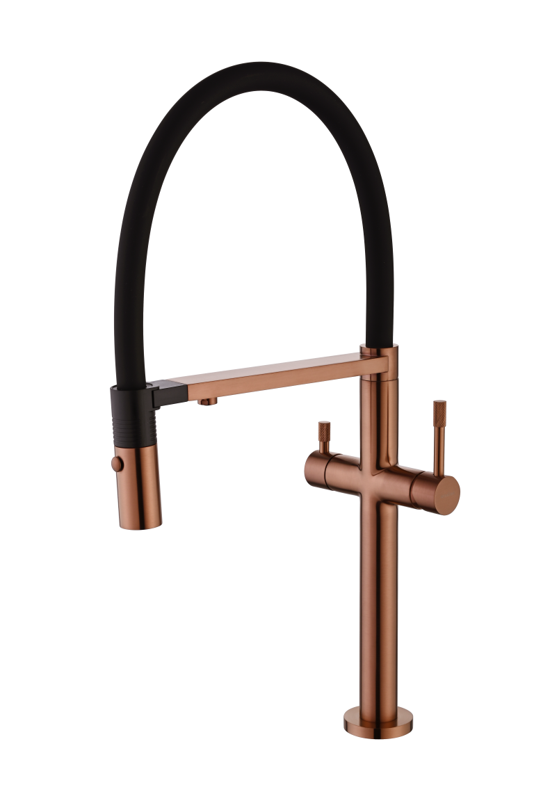 Смеситель для кухни Boheme UNO COPPER BRUSHED c краном для питьевой воды 115-CB