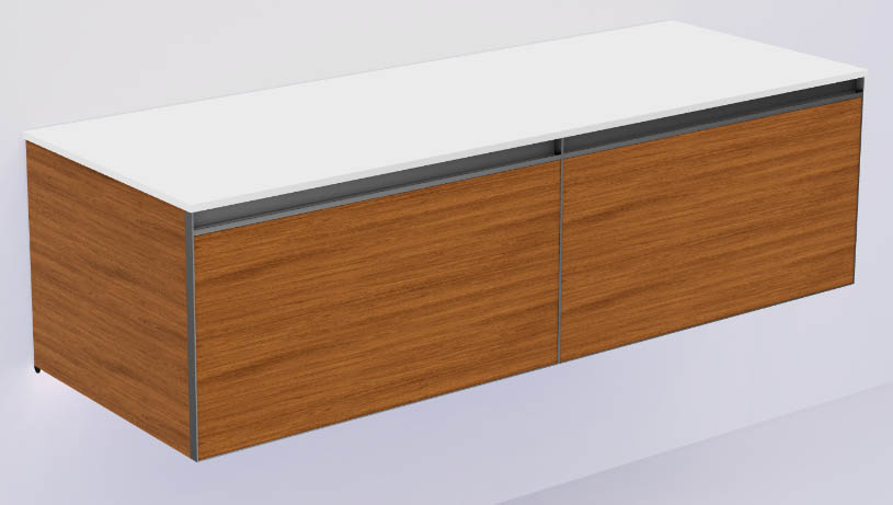 Armadi Art QUATRO 2 140см (70+70) тумба WILLOW профиль ANTHRACITE + внутр. подсв. 790-M2-140(70+70)-W-A+L