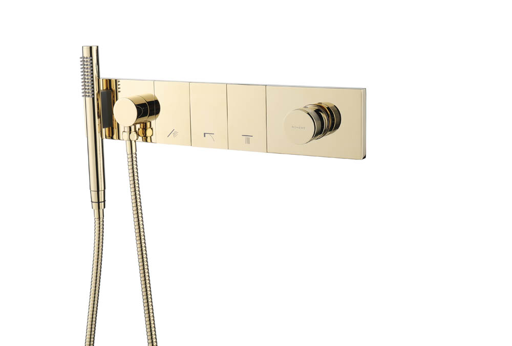 Смеситель Boheme ZODIAC с ручным душем GOLD 132-SYS-G
