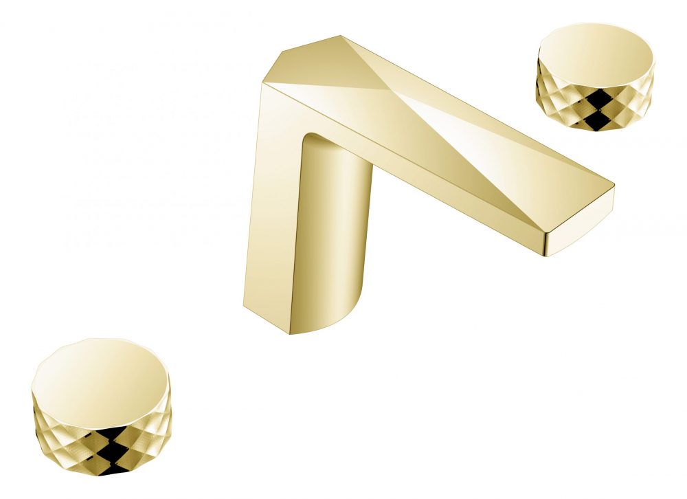Смеситель врезной на 3отв. Boheme VENTURO Matt Gold, ручка DIAMOND 150-MG-DIAMOND