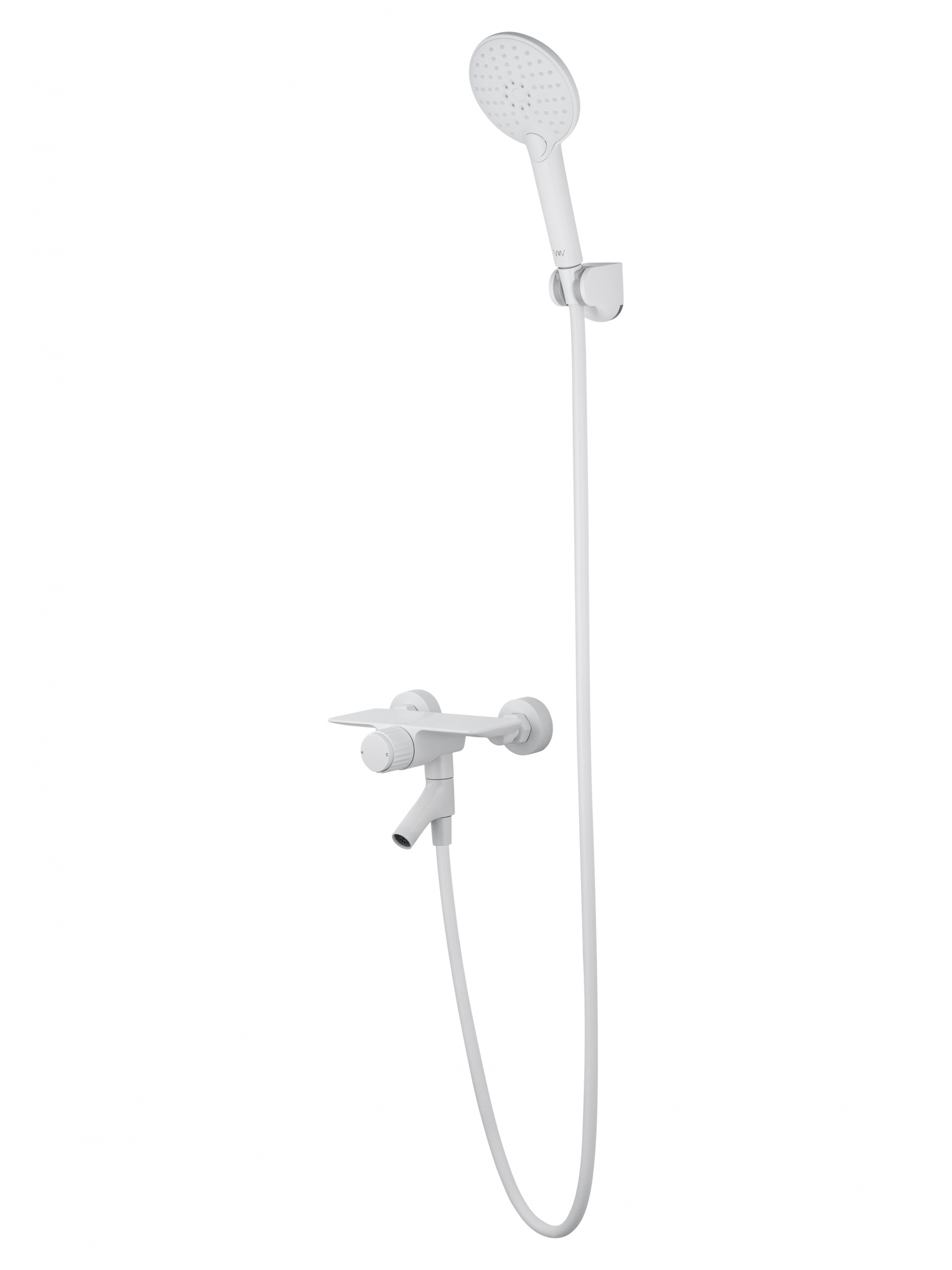 Смеситель для ванны с душем WONZON & WOGHAND CLICK, Белый матовый WW-FE05L221-MW
