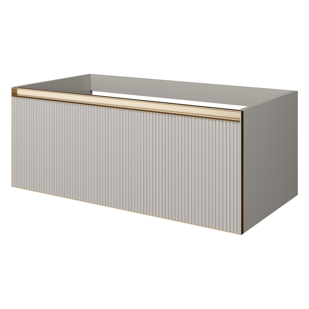 Armadi Art QUATRO 1 100CM тумба рифл CASHMERE FUGA профиль MATT GOLD 790-M1-100-CM-RIB-MG